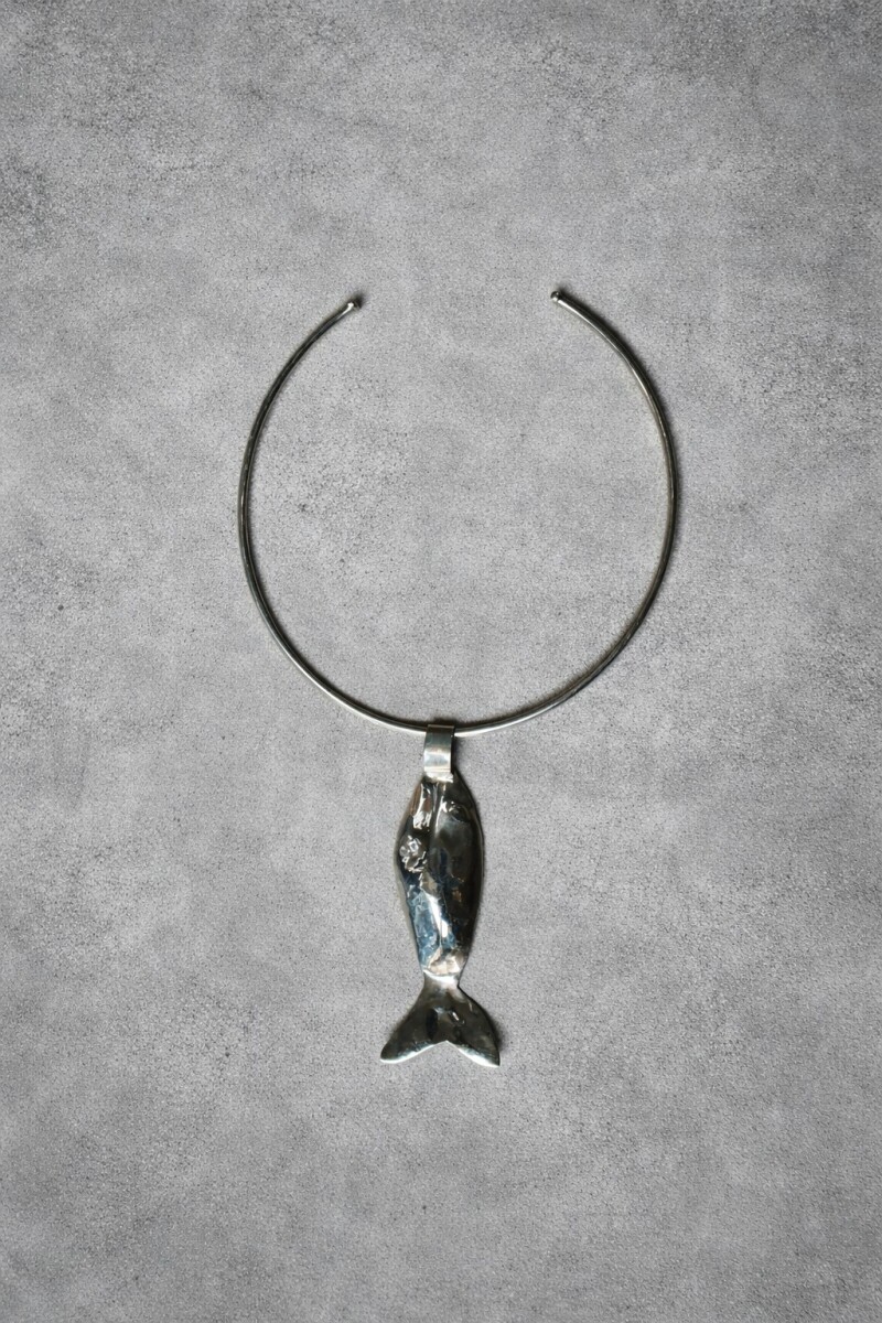 Fish Necklace Plateado