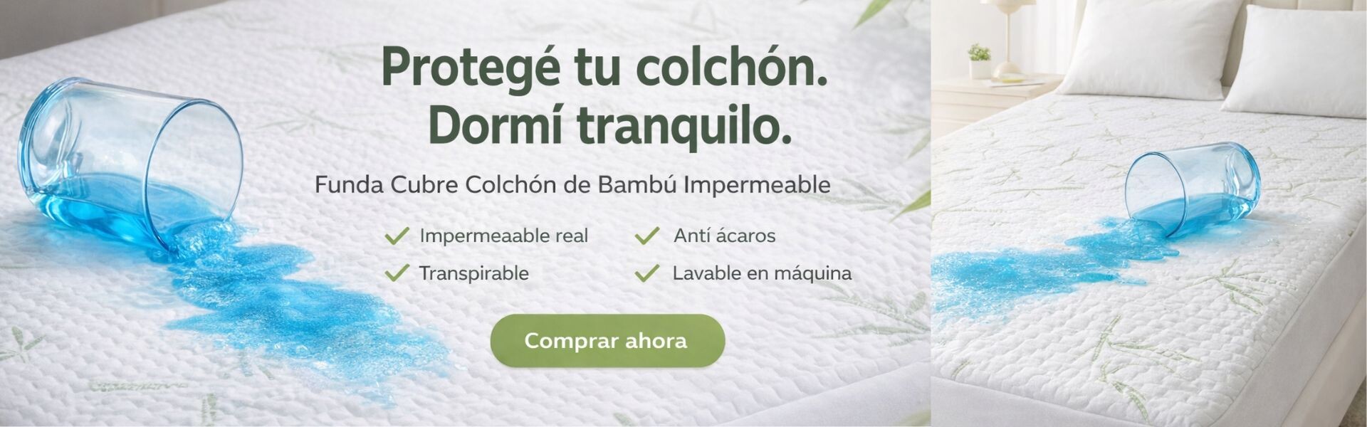 Protegé tu Colchón con Bambú Impermeable – Queen y King