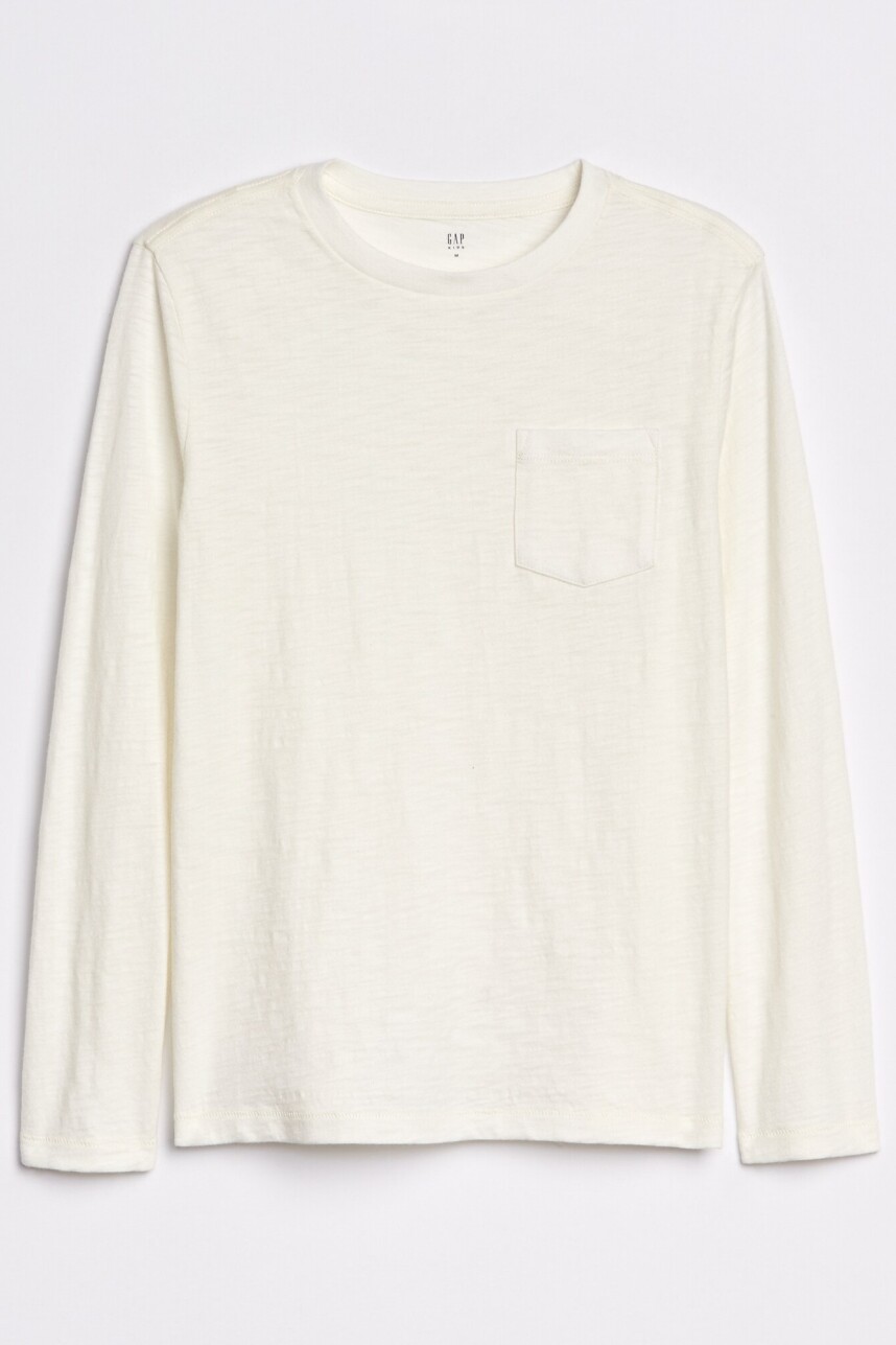 Remera Con Bolsillo Manga Larga Niño New Off White
