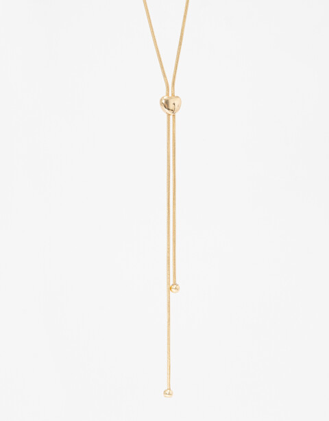 Cadena Corta con Dije Metal Collar Con Dije Corazón. - Dorado