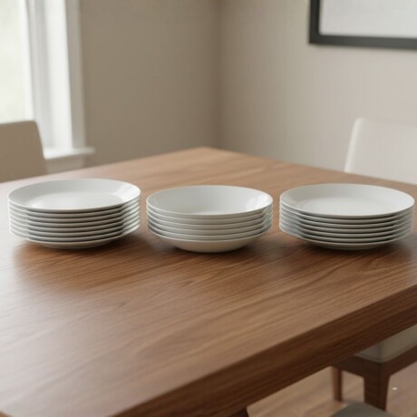 Juego de platos 18 piezas Opalina BLANCO