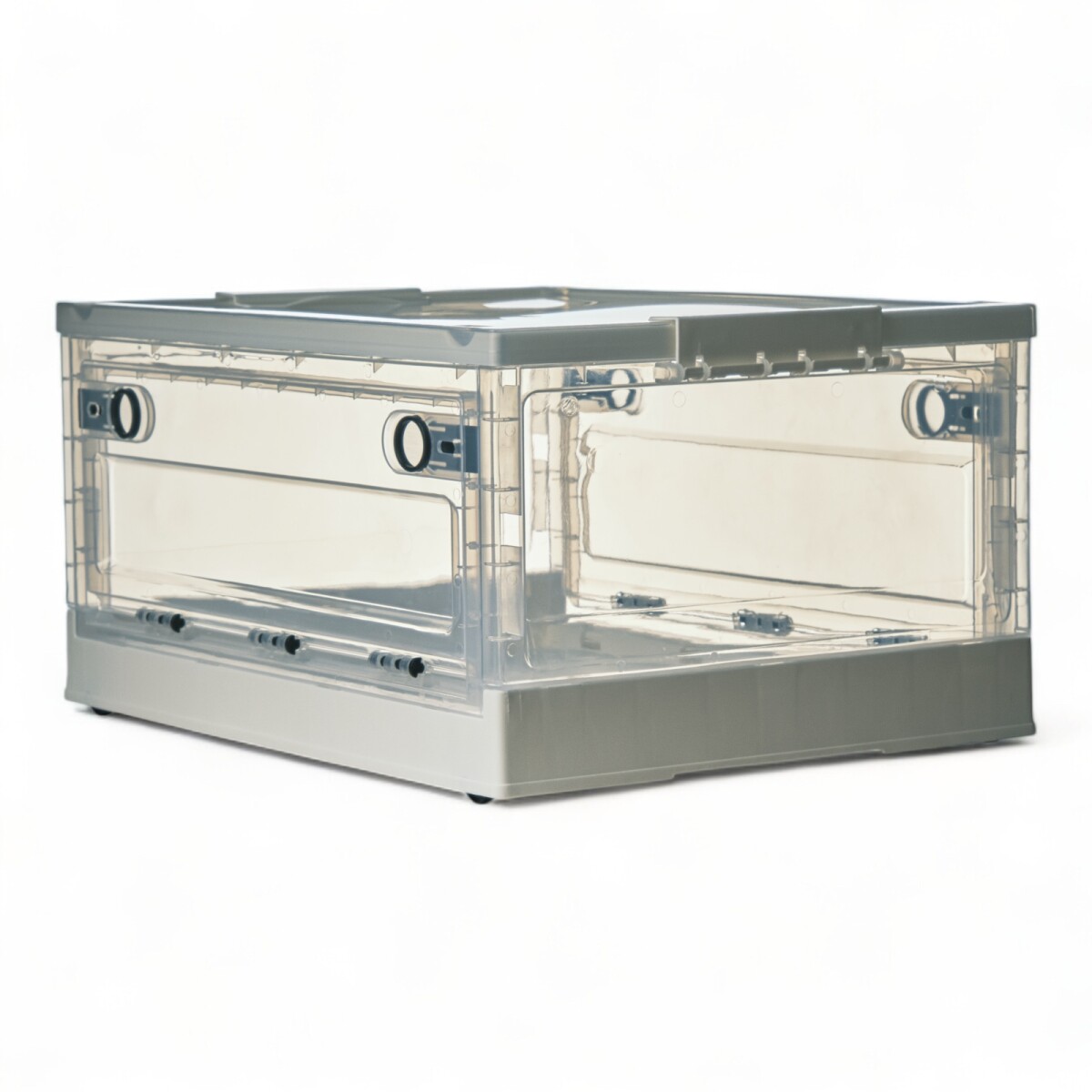 Caja Organizadora Plegable Apilable Plástico Transparente M 