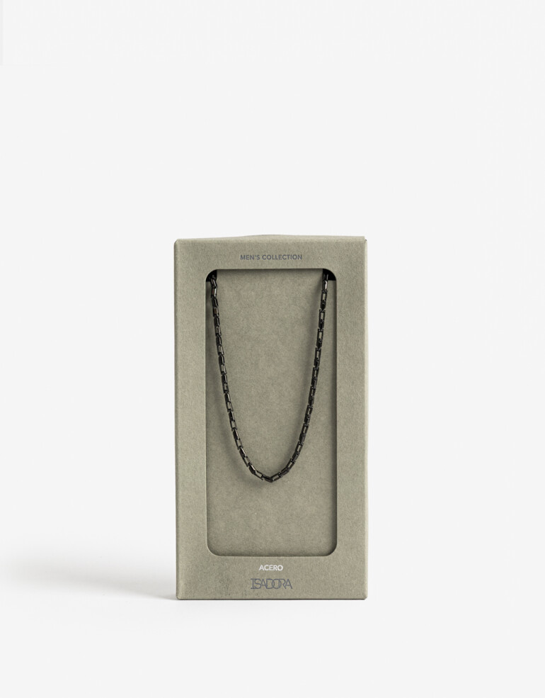 Collares Cortos Color Collar Corto De Acero Men´s Collection - Negro