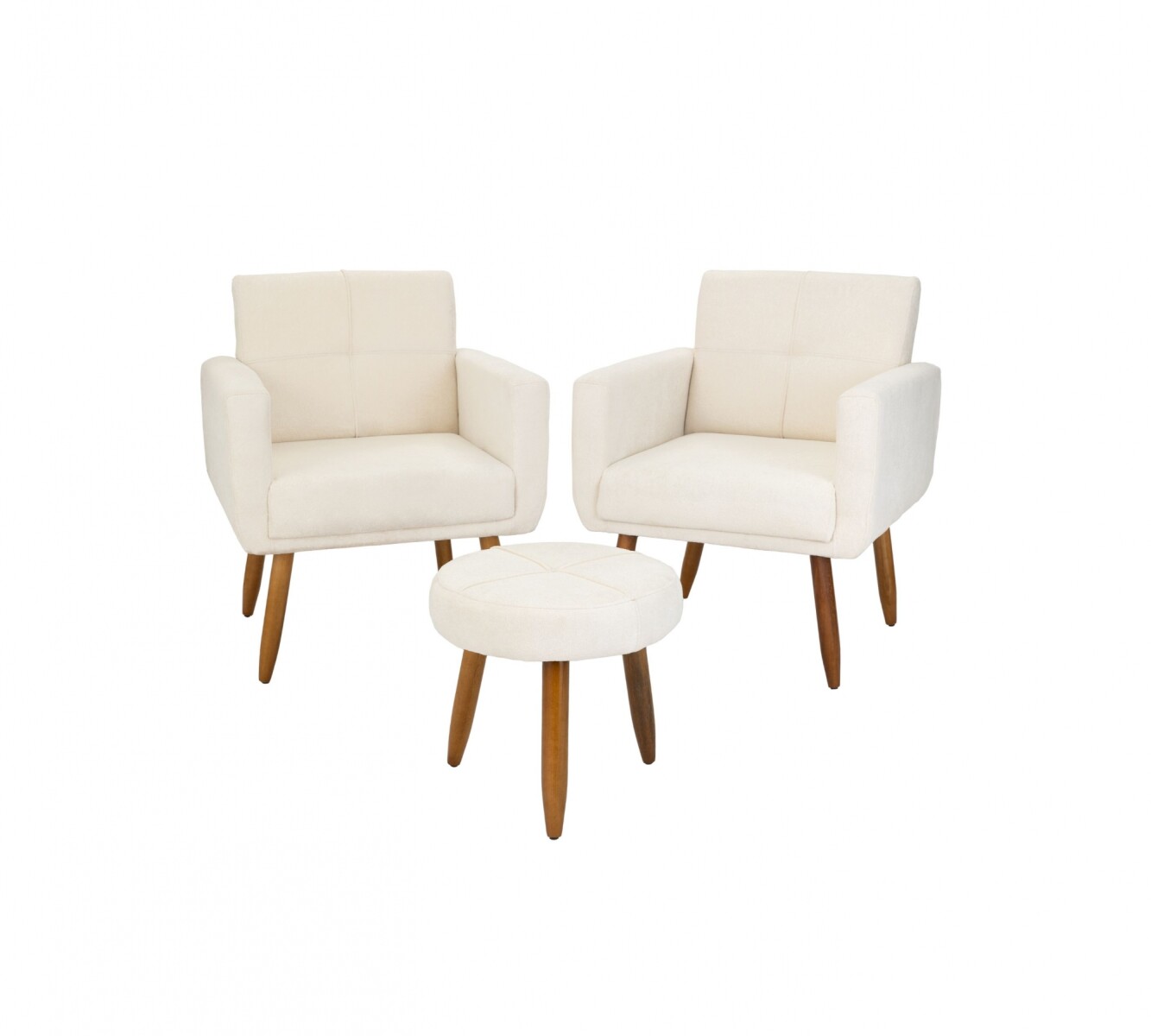 Butaca Havana Moderna x2 + Puff Beige 