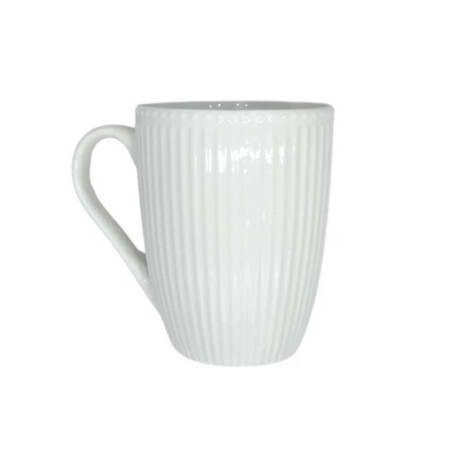 SET X4 TAZAS DISEÑO RAYAS 360ML 8.5X10.5CM BLANCO