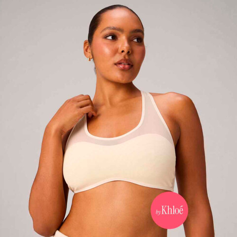 Bra Mesh Low Impact Bra Mujer Almond Milk