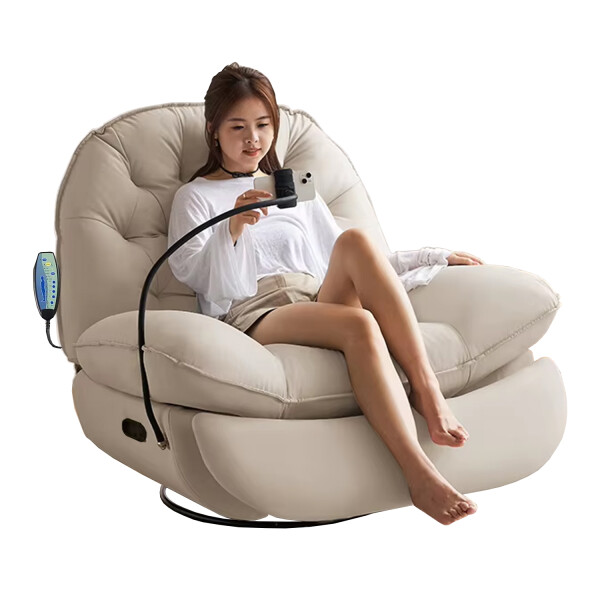 Sillónsillón Masajeador Poltrona Con Control Remoto Y Soporte Para Celular BEIGE