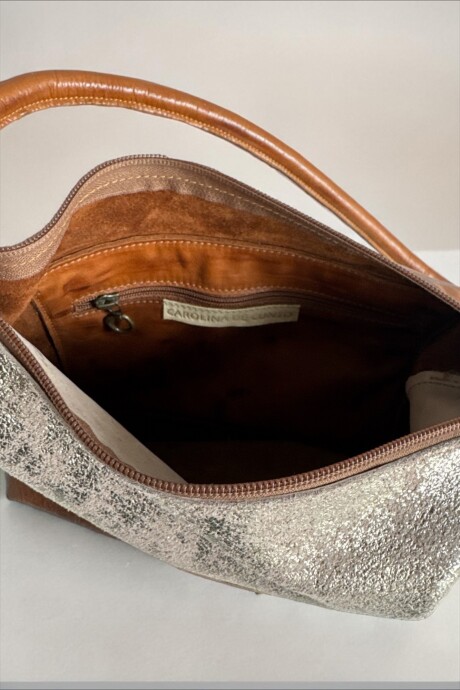 Cartera ALIRA Línea Basic En Cuero Marrón Combinado Y Arte Pintado A Mano Cartera ALIRA Línea Basic En Cuero Marrón Combinado Y Arte Pintado A Mano