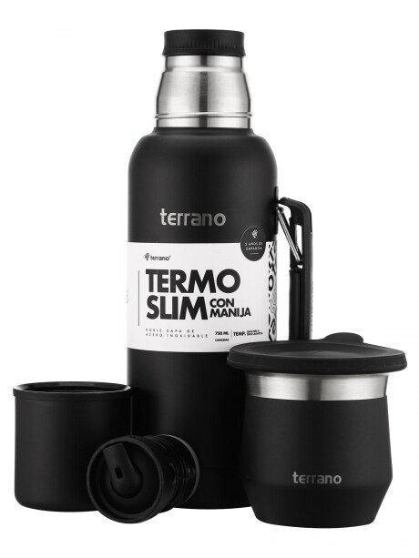 Kit Termo Slim 750ml. c/manija + Mate Flap Negro
