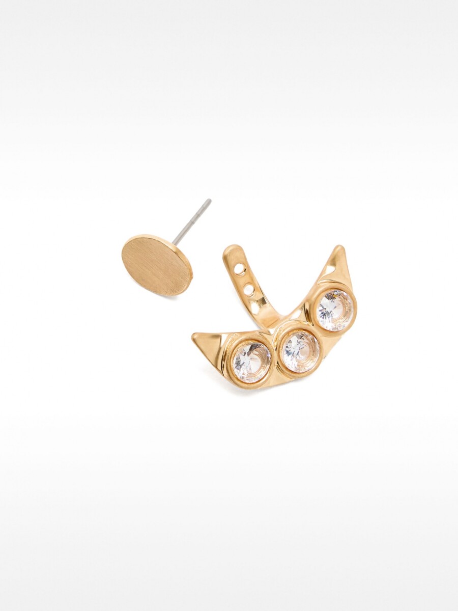Pendientes Ear Jacket Con Circonitas dorado