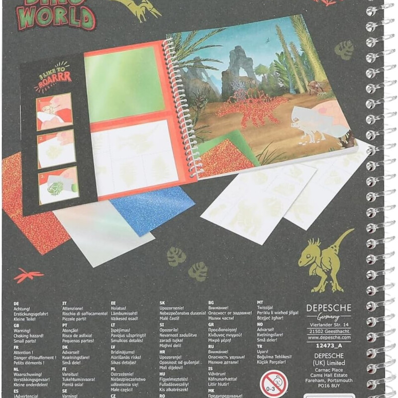 Libro para Colorear Dino World Stick & Shine Libro para Colorear Dino World Stick & Shine