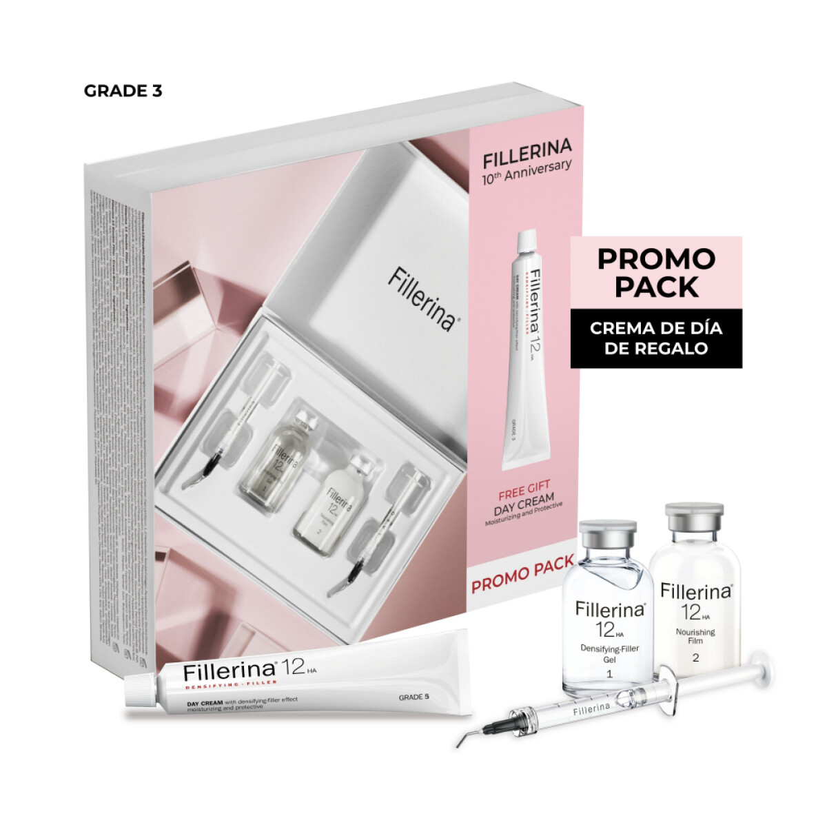 Tratamiento Fillerina 12HA Grado 3 30ml + Crema de Día 50ml 