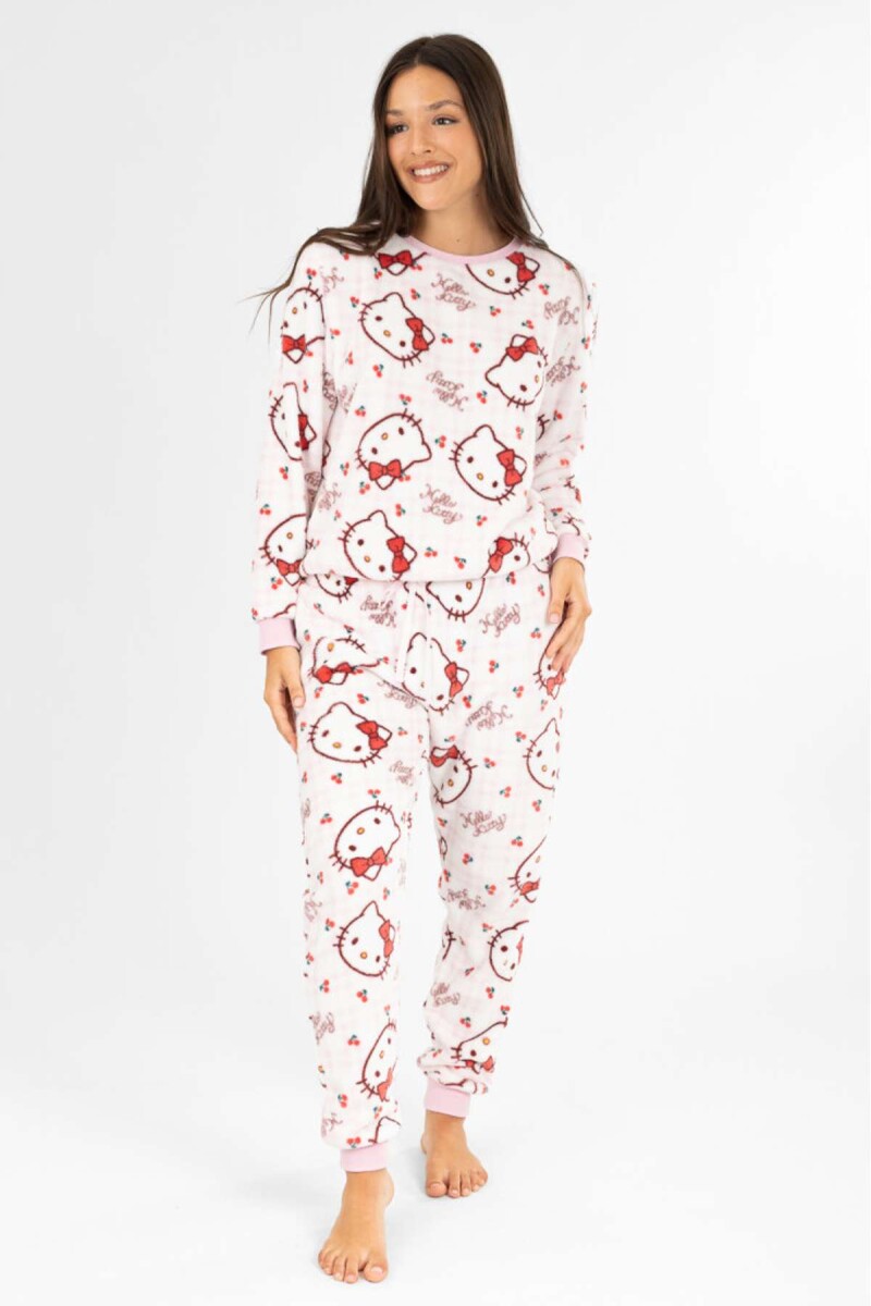 Pijama hello kitty velour - Rosado 