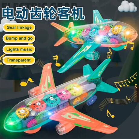Avión Transparente con Luces y Engranajes Infantil 001
