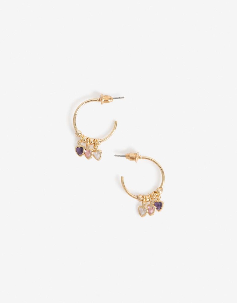 Aros Argollas Cubic zirconia Aros Corazón Cubic Zirconia - Dorado