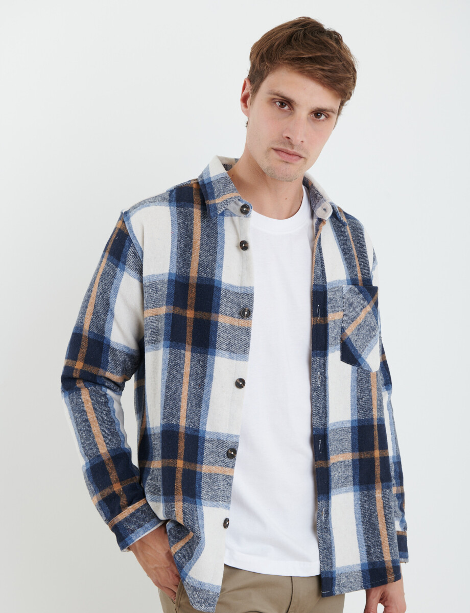 300563 SOBRECAMISA HARRY Azul Piedra / Blanco