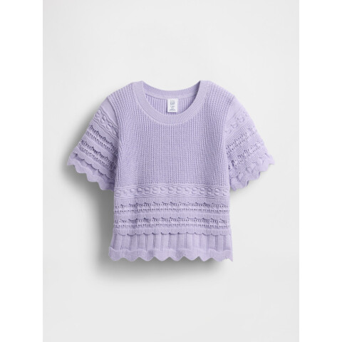 COTTON SS MIXED STITCH SWEATER ORCHID 207
