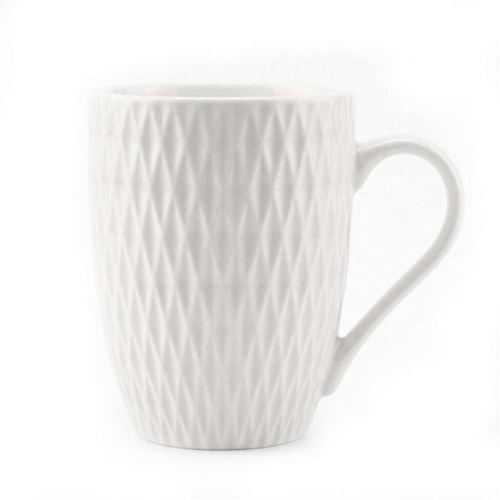 SET X4 TAZAS DISEÑO DIAMANTE 360ML 8.5X10.5CM BLANCO