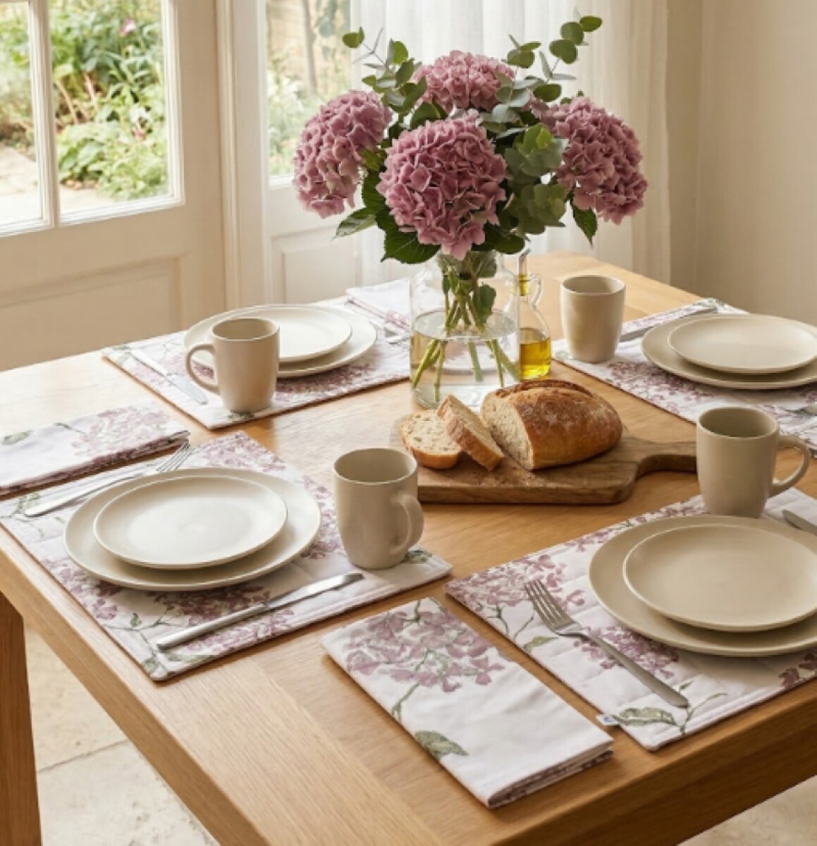 Set X 4 Servilletas - Hortensia 