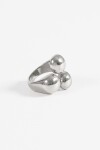 Anillo irregular ajustable acero plateado