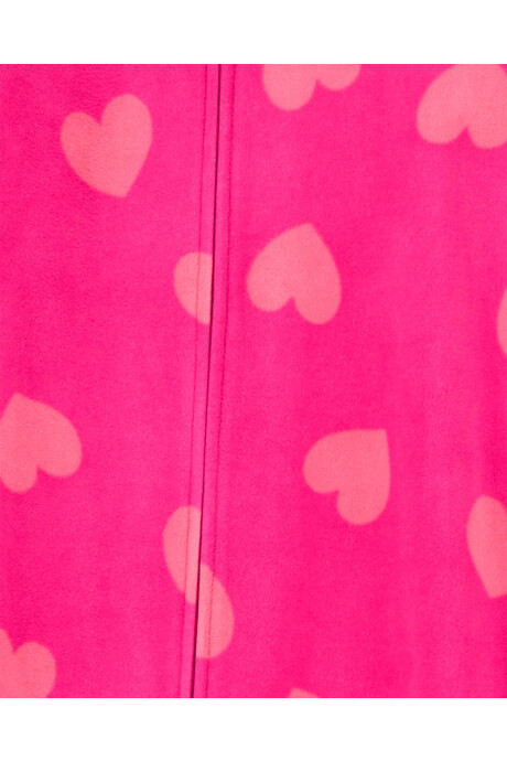 Pijama una pieza de micropolar, con pie, diseño corazones Sin color