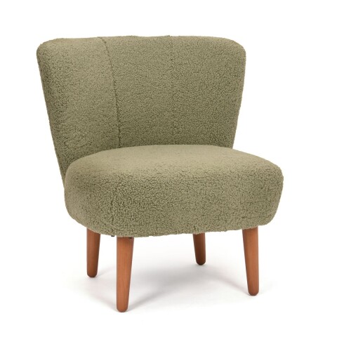 Butaca Poltrona Sillón Tapizado Tipo Teddy VERDE