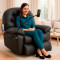 Sillón Masajeador Poltrona Con Control Remoto Y Soporte Para Celular GRIS