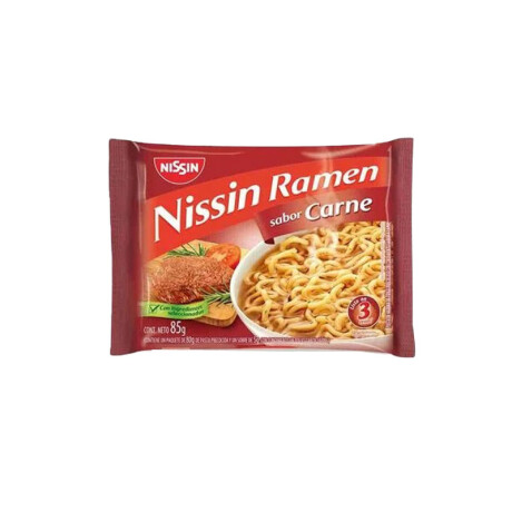 Fideos instantáneos NISSIN ROMEN LAMEN 85grs Carne