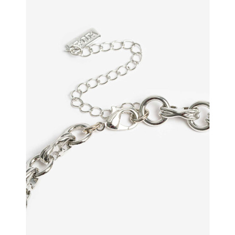 Collares Cortos Metal Plateado Rodio