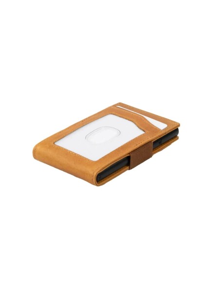 METALCARD H.SLIM ID WIND. WALLET BRUSHED COGNAC