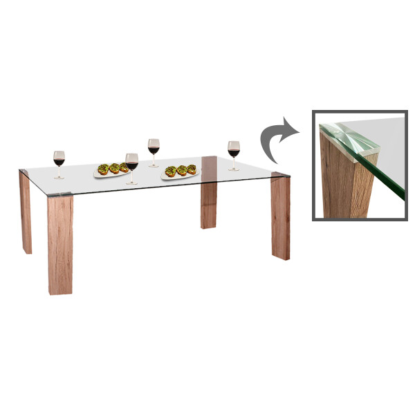 Mesa de vidrio rectangular 1,80m Mesa de vidrio rectangular 1,80m