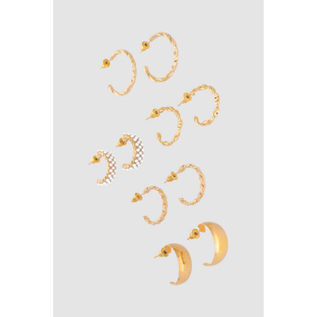 Pack aros x5 labrados Oro fuerte