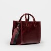 Cartera de Mano Capri En Cuero Liso Bordeaux