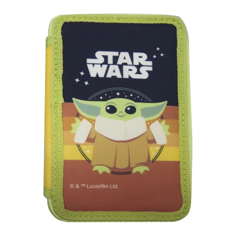 Cartuchera Infantil Baby Yoda 3 Pisos con Cierre 13 x 20 cm U