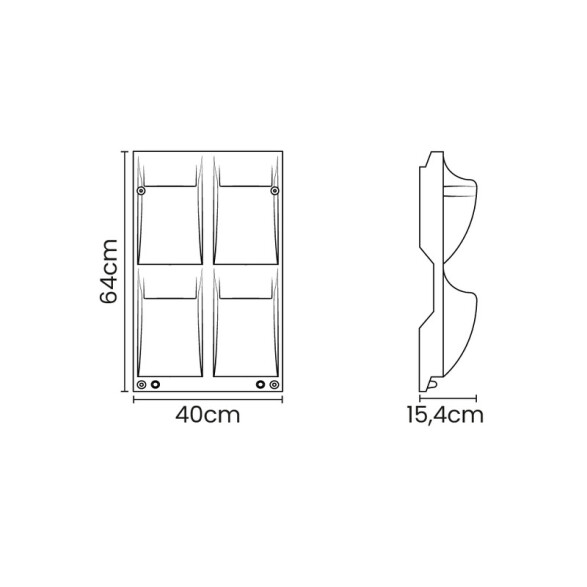 Maceta de pared "MALAIA" símil cemento TD0396