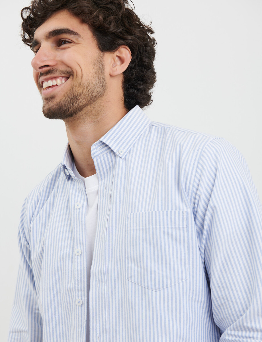 012584 CAMISA HARRY Celeste/blanco