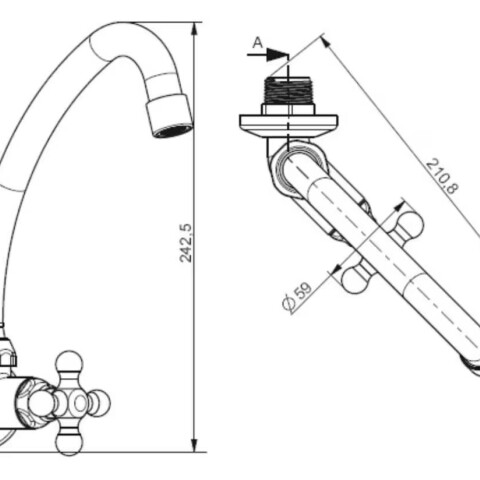 Grifo Unitario de cocina de pared MARUJA blanca Grifo Unitario De Cocina De Pared Maruja Blanca
