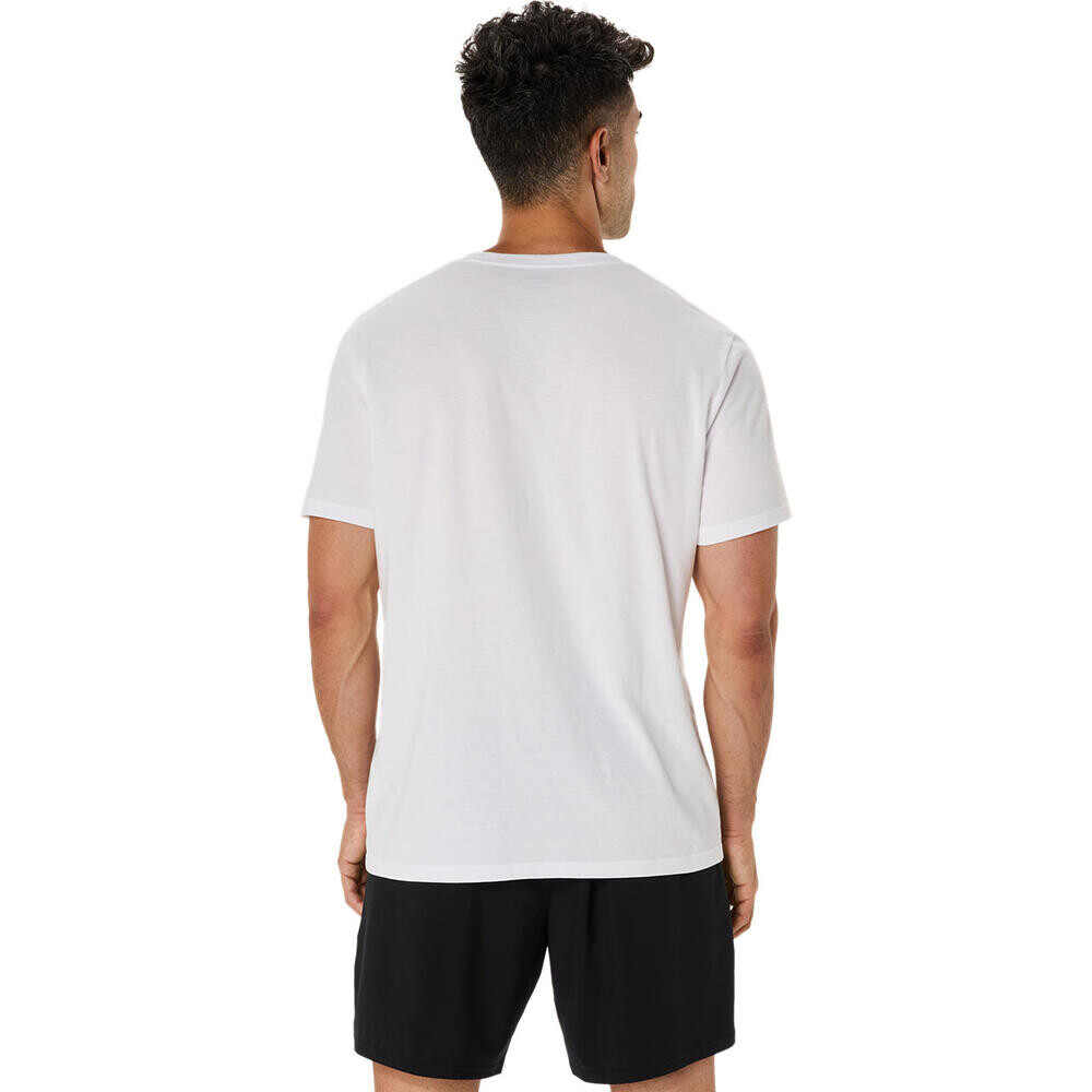 Spiral Logo Graphic Cotton Blend Tee - Hombre Brilliant White
