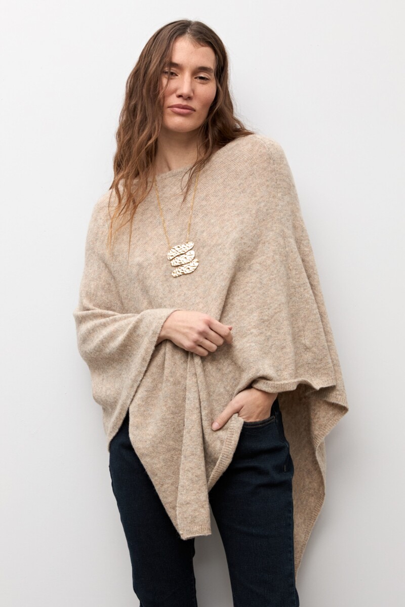Capa tejida beige melange