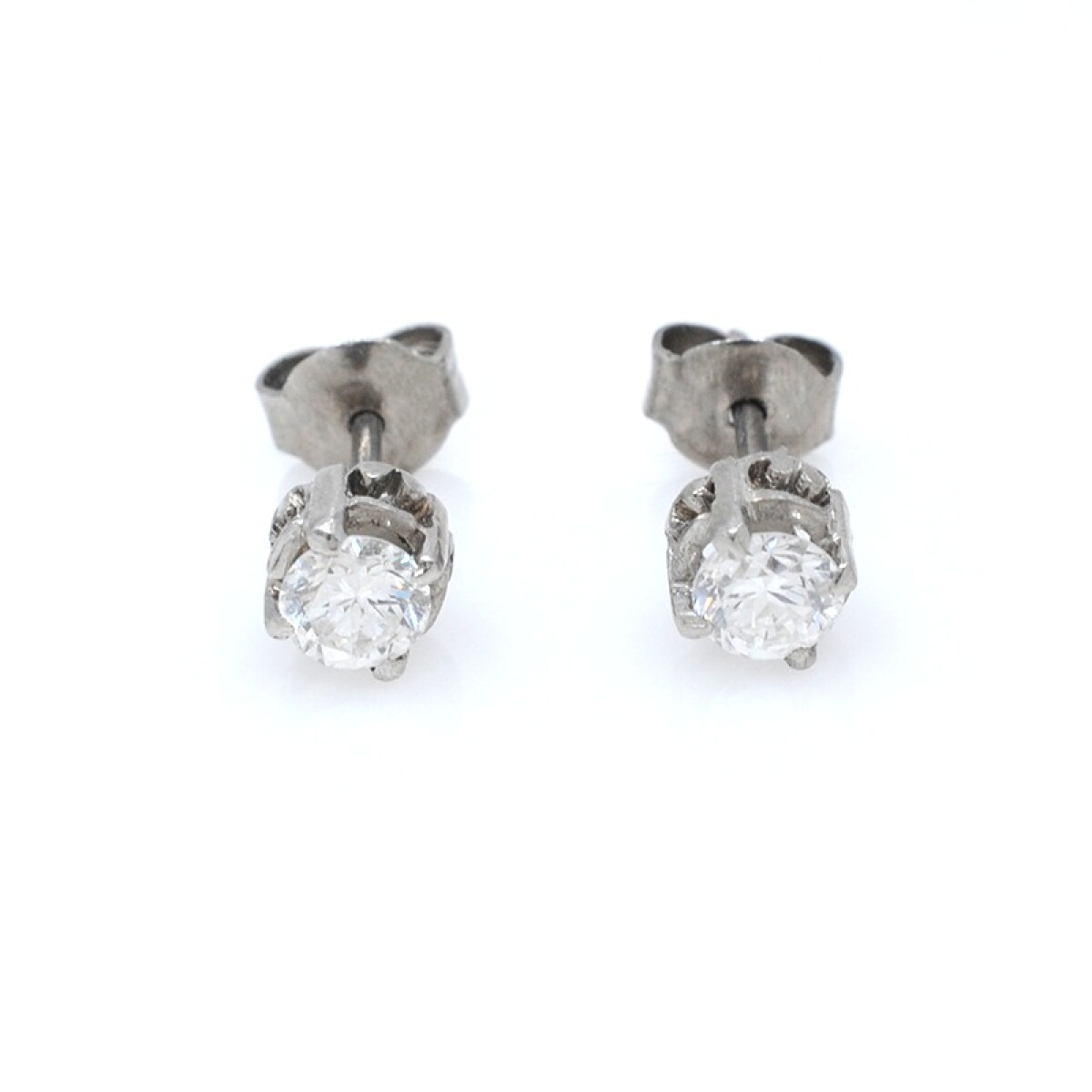 Caravanas en oro 18k blanco y brillantes 
