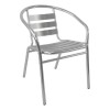 Silla de exterior Slat en aluminio plateada Silla de exterior Slat en aluminio plateada