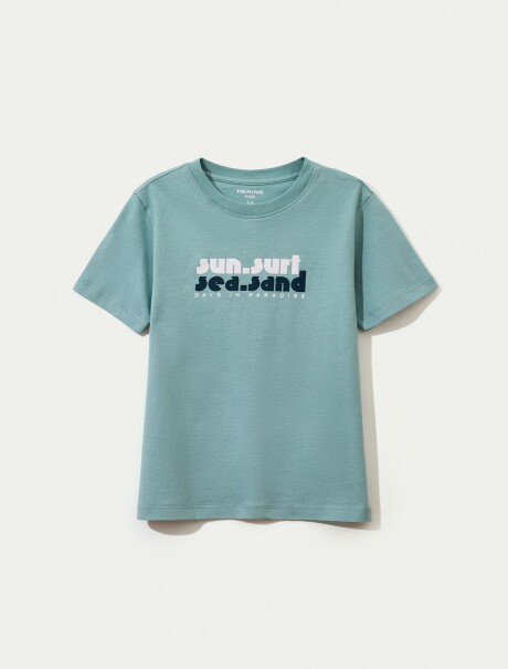 CAMISETA INFANTIL CON ESTAMPA VERDE