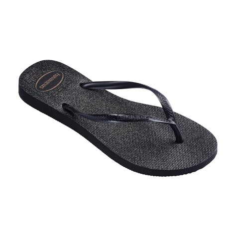 Sandalias Havaianas Slim Gloss Mujer Negro/Plata/Negro