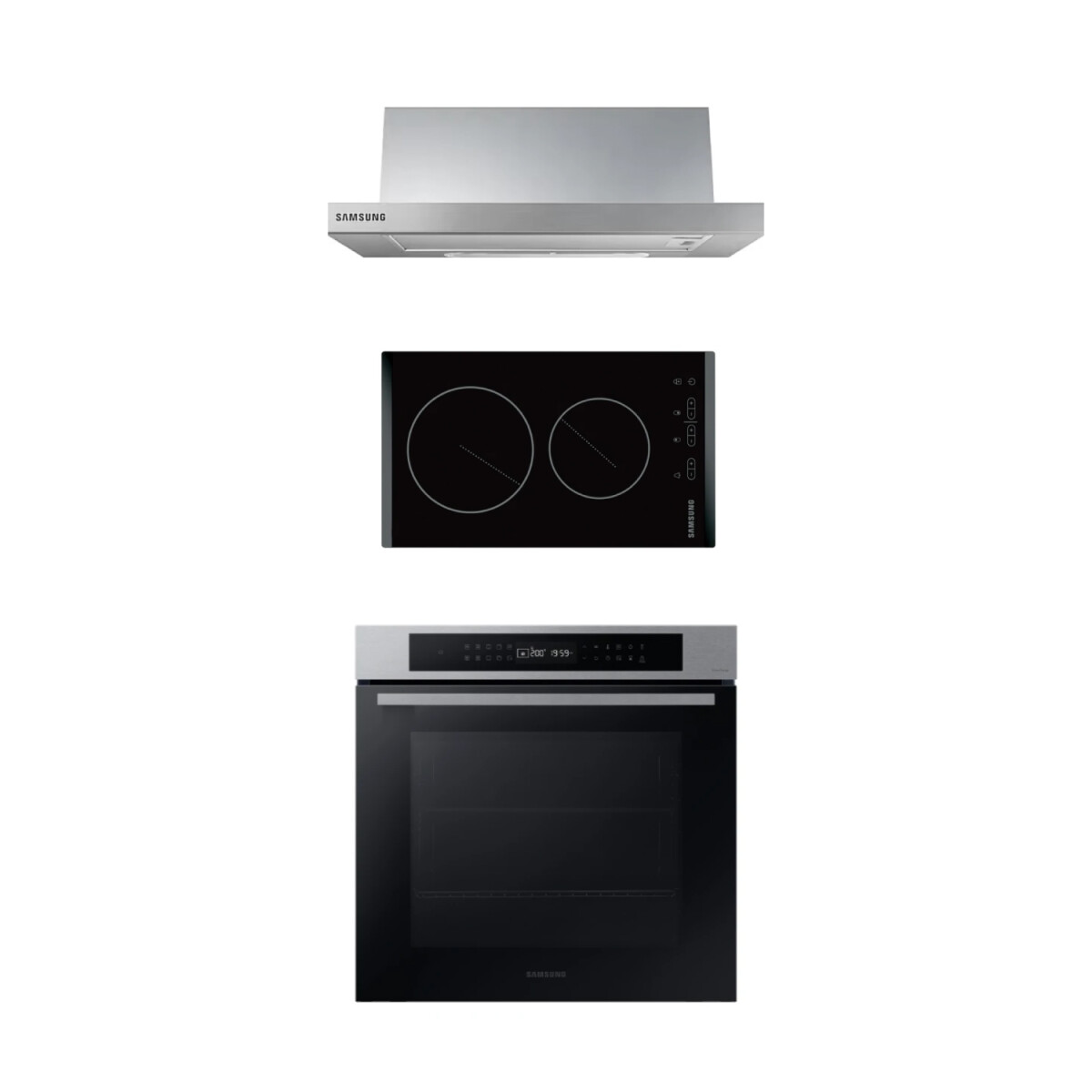 Horno Eléctrico Samsung NV7B4040VAS + Anafe CTR432 + Campana Samsung Telescopica 60CM NK24M1030IS 