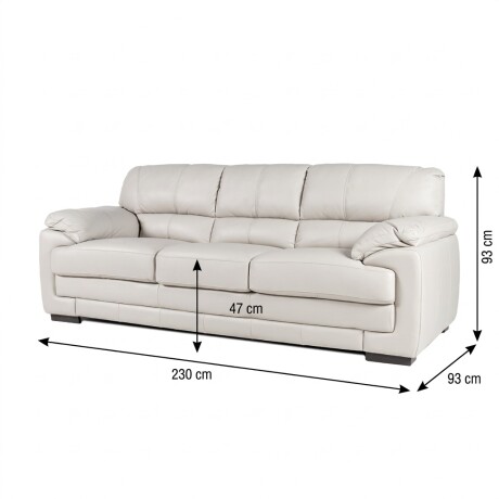 Sofá Oxford - Cuero Básico - 3 cuerpos Arena - (Preventa)
