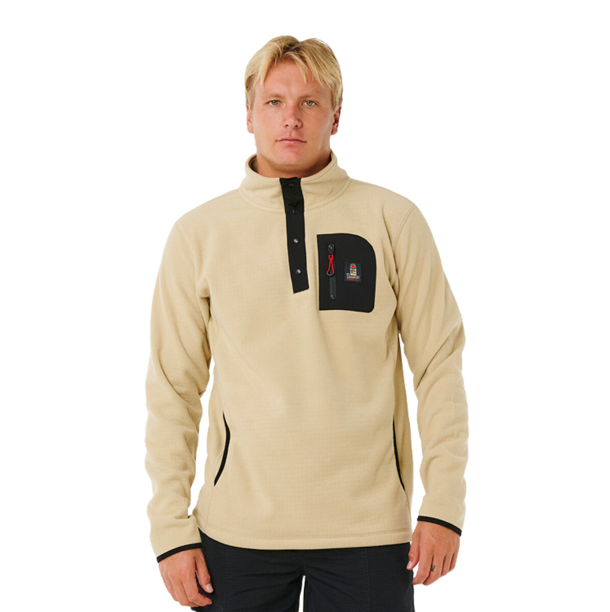 Buzo Rip Curl Search Polar Fleece Crew - Beige 