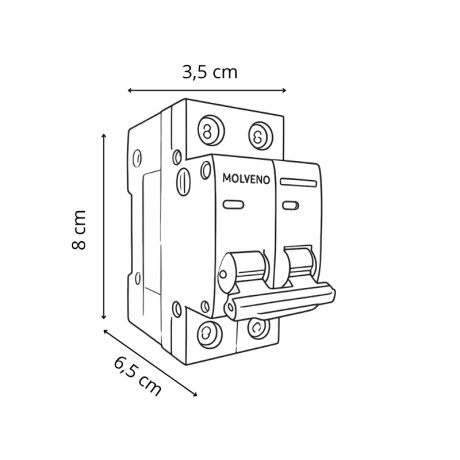 INTERRUPTOR TERMOMAGNÉTICO Interruptor Termomagnético 10A Tipo C 2P