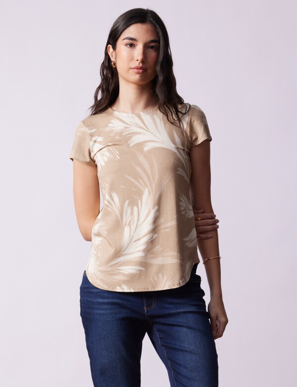Remera Modal Print TOSTADO