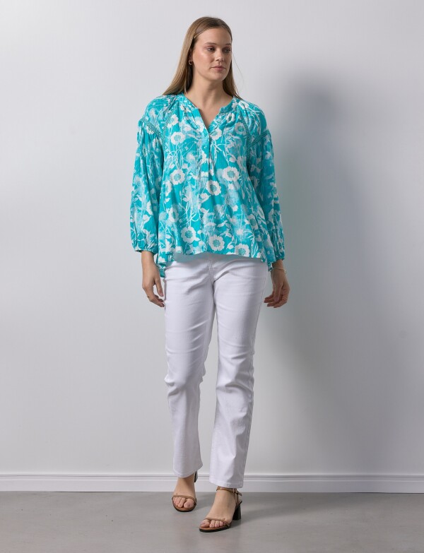 Blusa Puntilla TURQUESA/MULTI