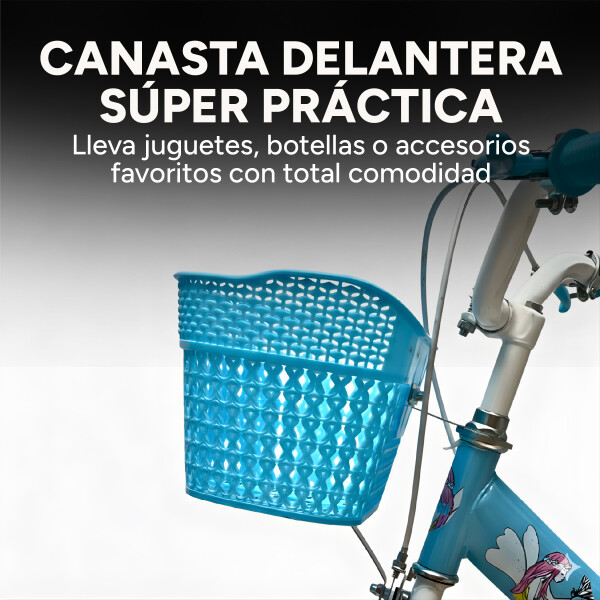 Bicicleta infantil Shengdi Rodado 16 Canasto Parrilla Hadas Celeste 1
